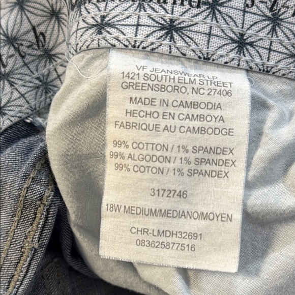 Ladie’s Lee’s Blue Denim Crop Jeans 18w - Picture 5 of 5